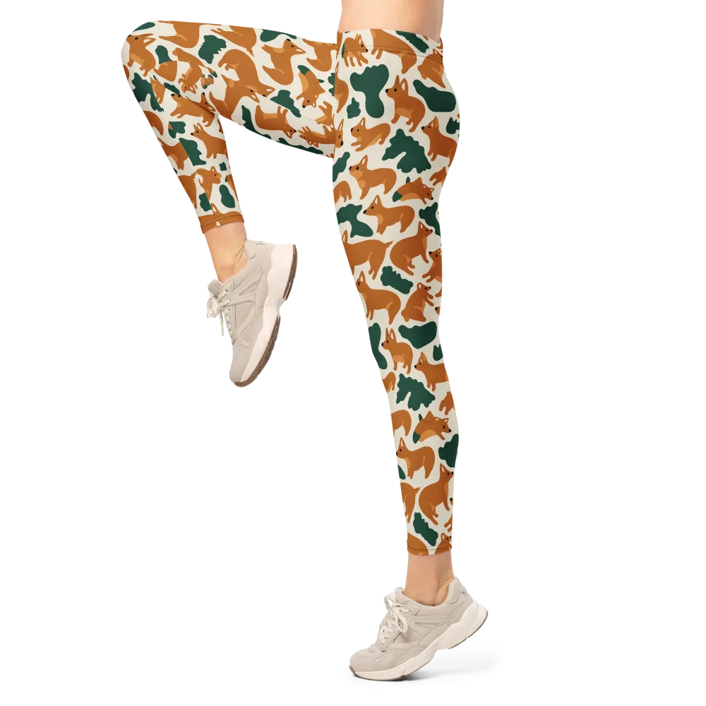 Foxglove Frolic on Leggings — Left