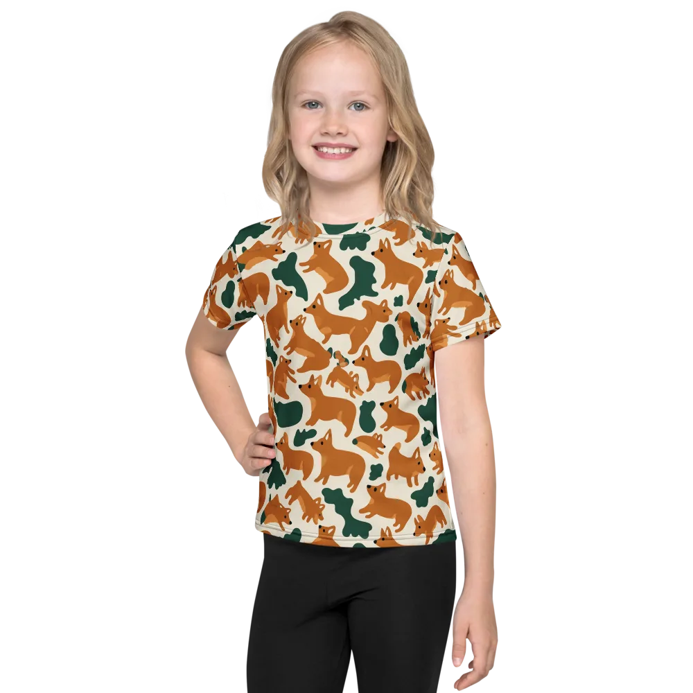 Foxglove Frolic on Kids Crew Neck T-Shirt — Front