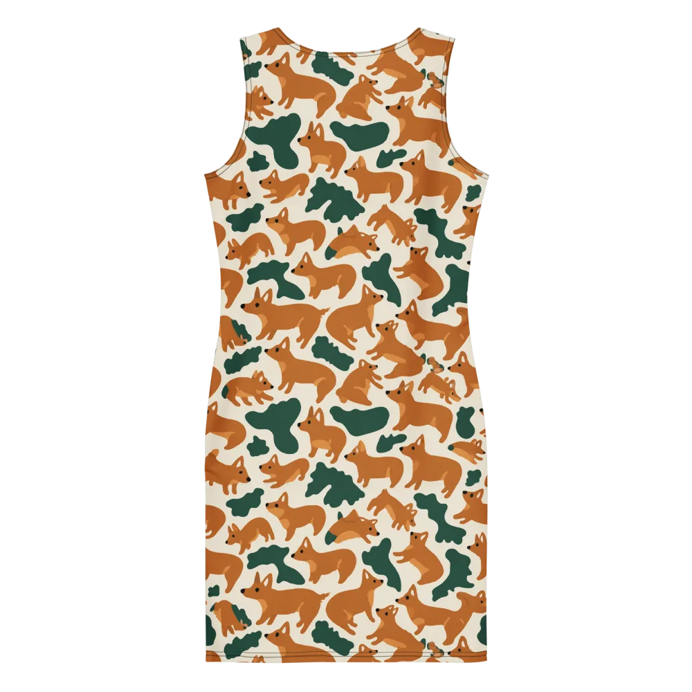 Foxglove Frolic on Bodycon Dress — Back