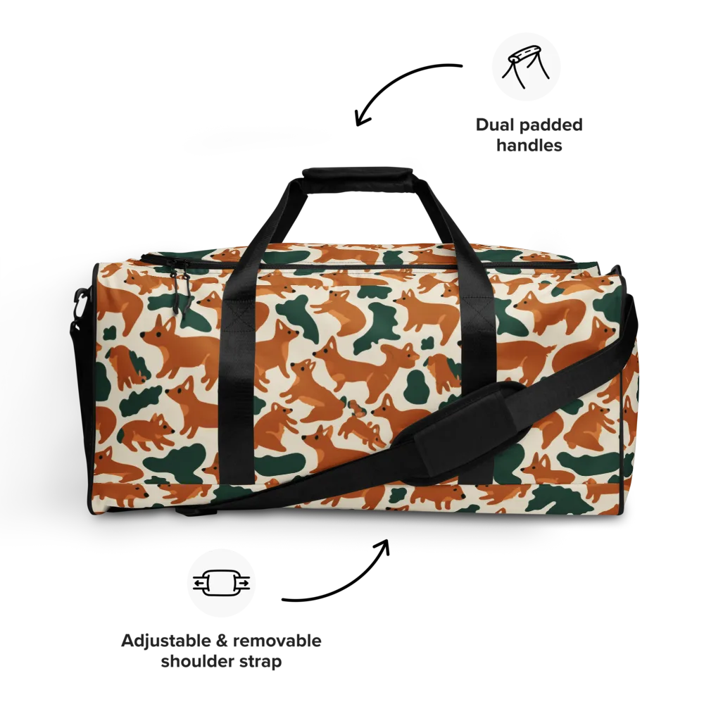 Foxglove Frolic on Duffle Bag — Front