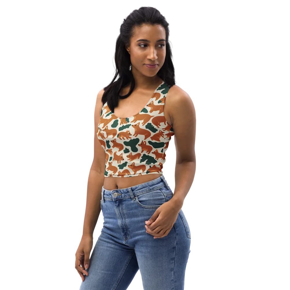 Foxglove Frolic on Crop Top — Left Front