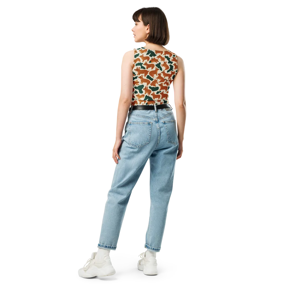 Foxglove Frolic on Crop Top — Back