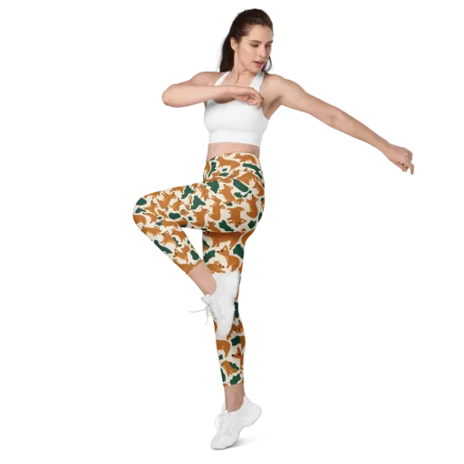 Foxglove Frolic on a Leggings with Pockets