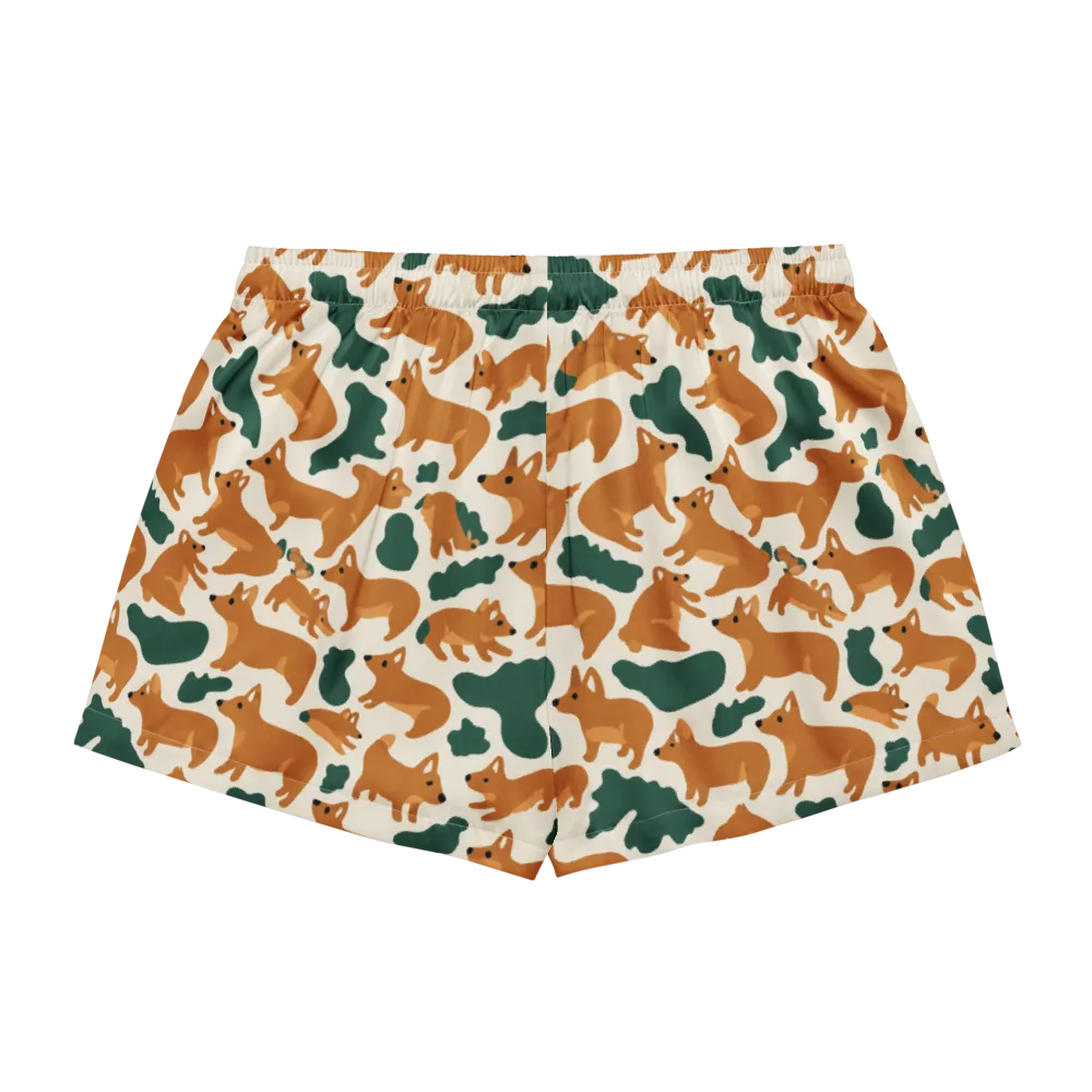 Foxglove Frolic on Women's Pajama Shorts — Back
