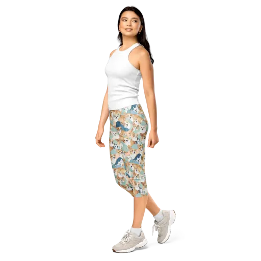 Corgi Cove on a Capri Leggings