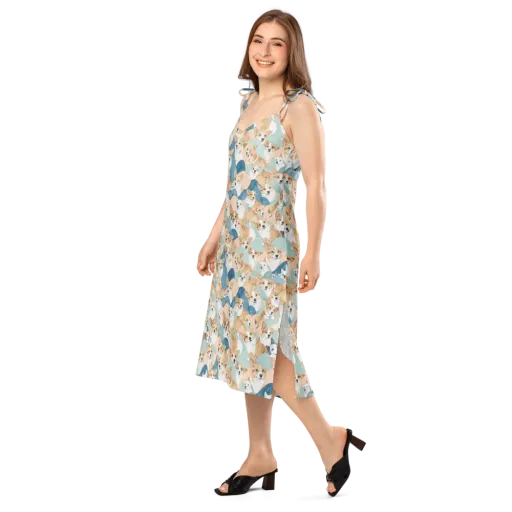 Corgi Cove on a Slip Dress