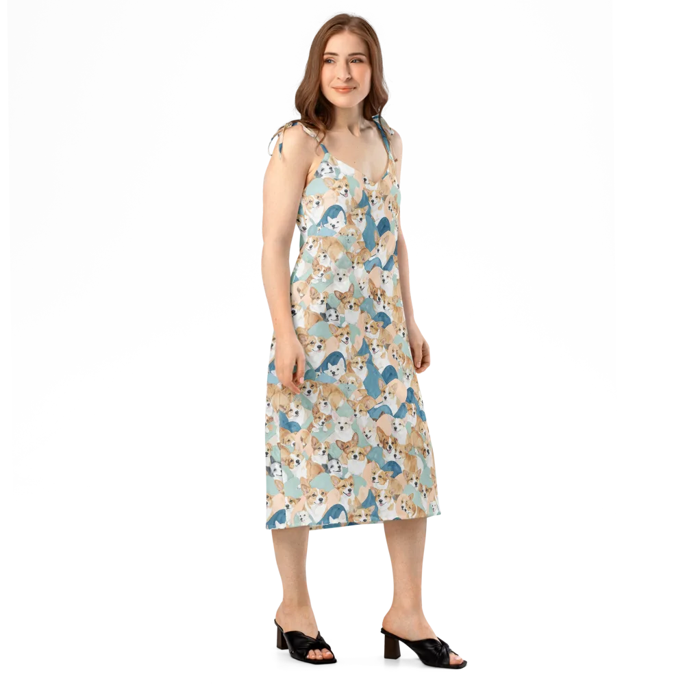Corgi Cove on Slip Dress — Right Front