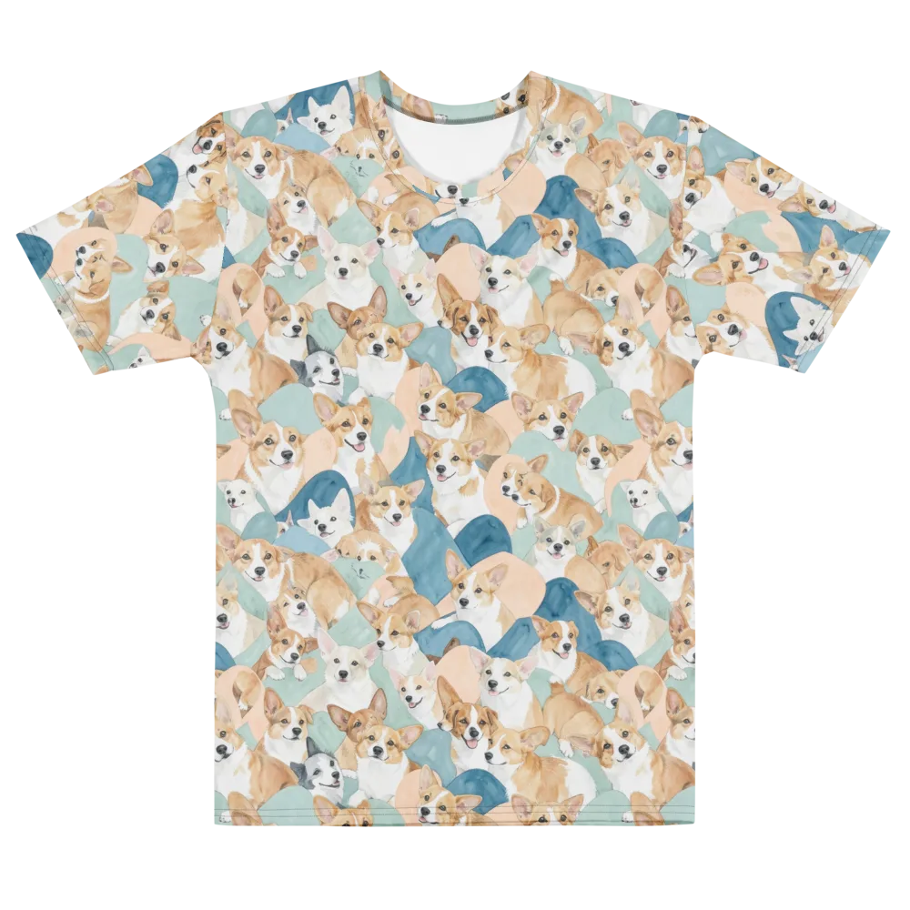 Corgi Cove on Men's Cotton Crew Neck T-Shirt — Front