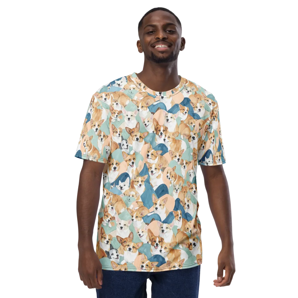 Corgi Cove on Men's Crew Neck T-Shirt — Front