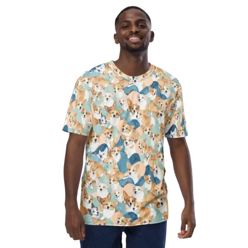 Corgi Cove on a Men's Crew Neck T-Shirt
