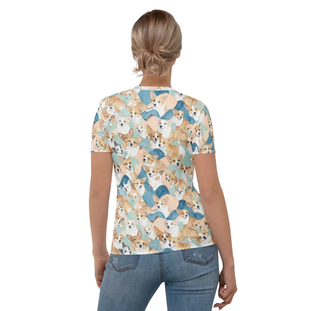 Corgi Cove on Women's Crew Neck T-Shirt — Back