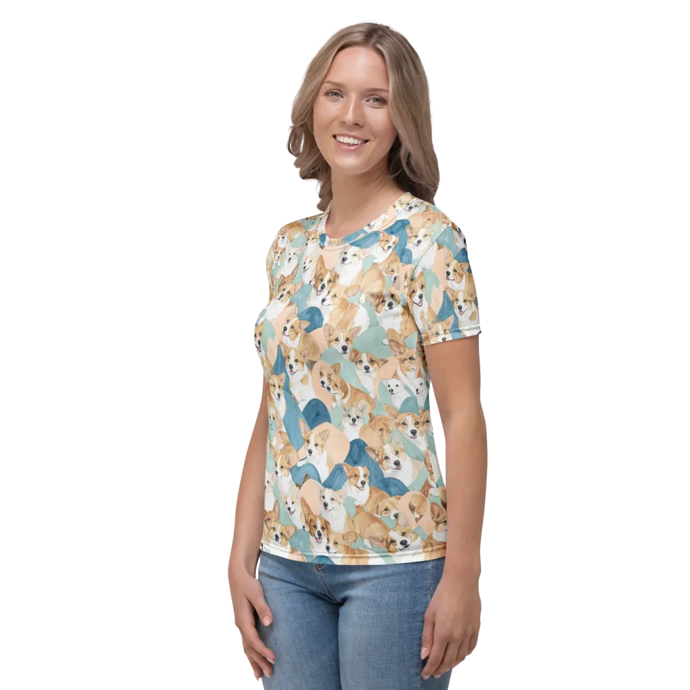 Corgi Cove on Women's Crew Neck T-Shirt — Left