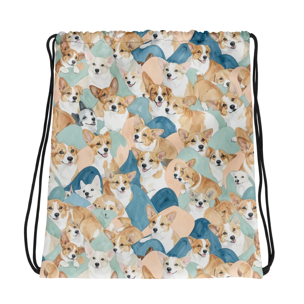 Corgi Cove on Drawstring Bag — Photo