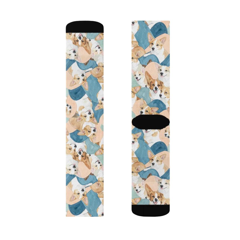 Corgi Cove on Socks — Right Sock
