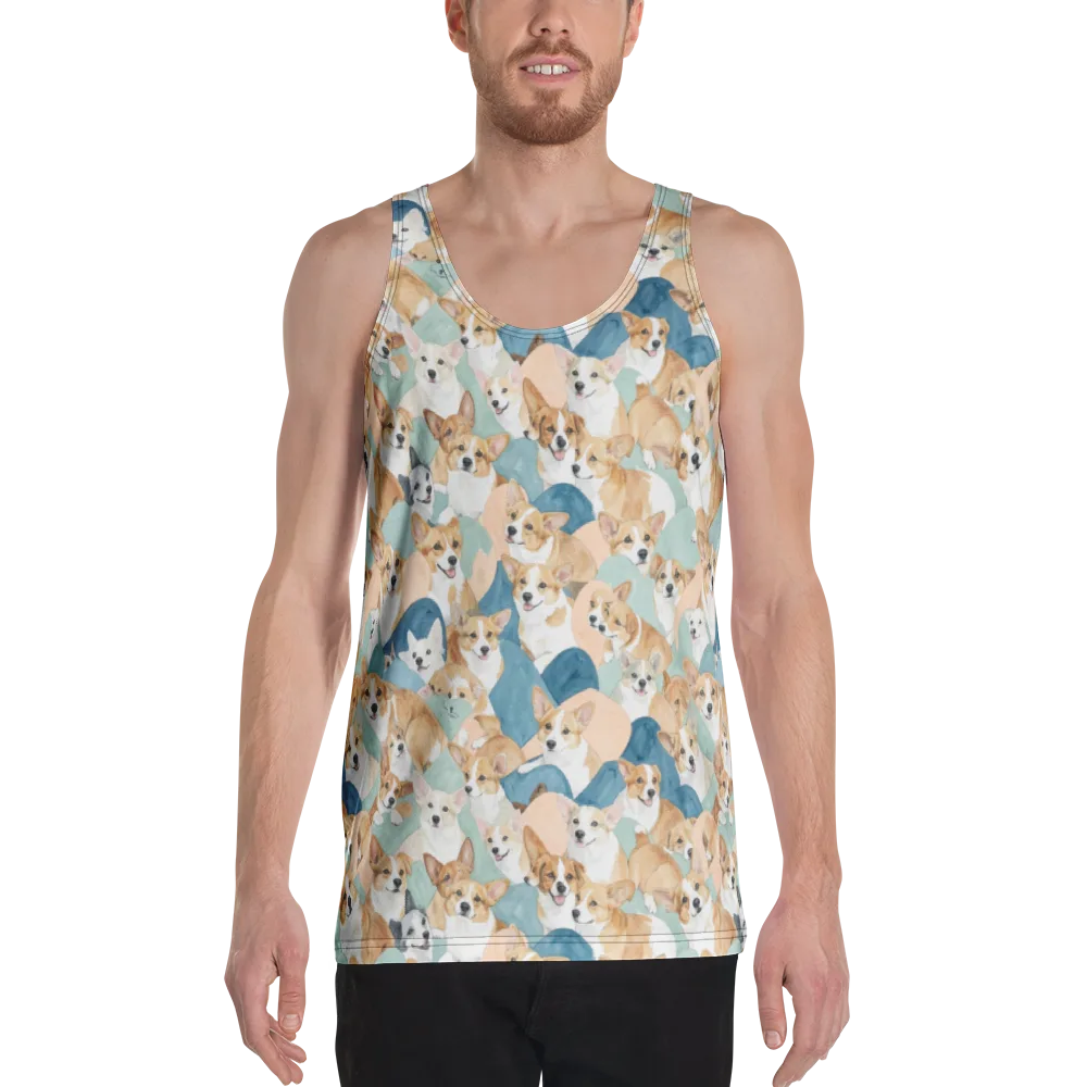 Corgi Cove on Men's Tank Top — Front
