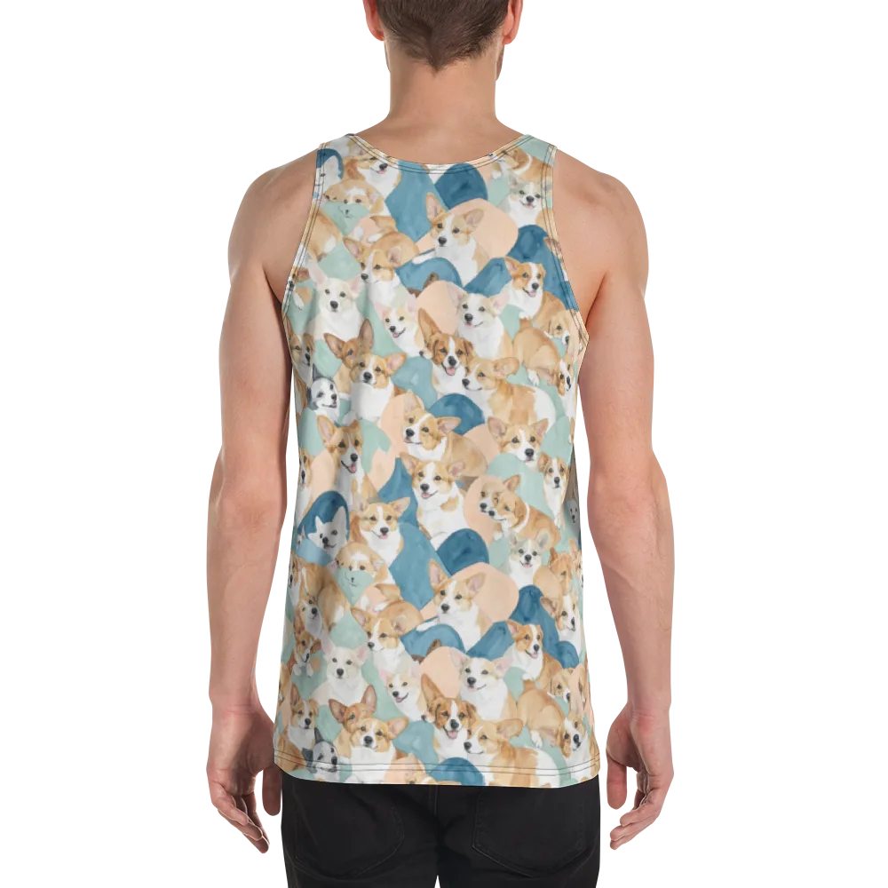 Corgi Cove on Men's Tank Top — Back