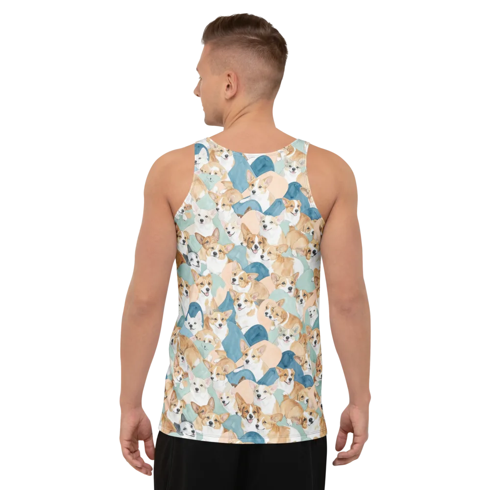 Corgi Cove on Men's Tank Top — Back