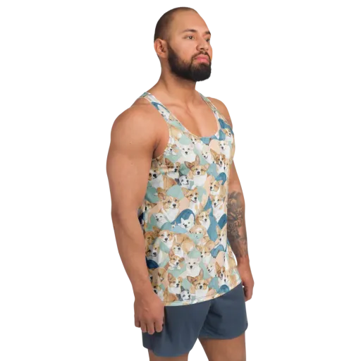 Corgi Cove on a Men's Tank Top