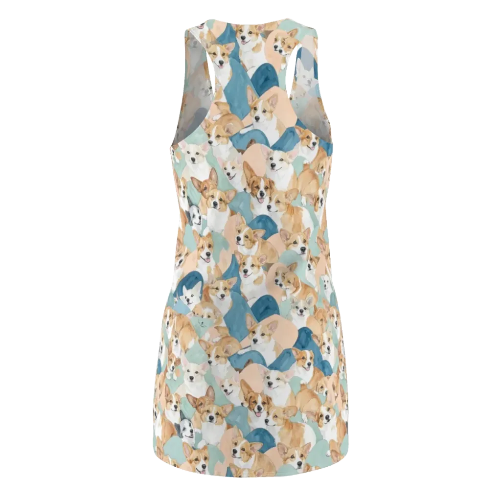 Corgi Cove on Racerback Dress — Back
