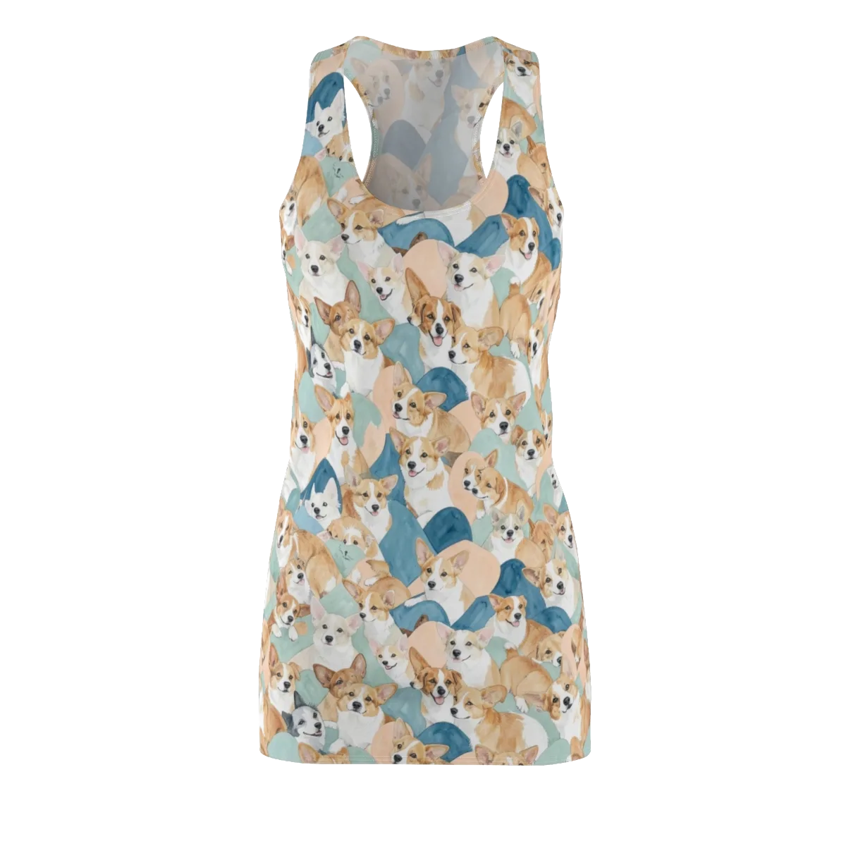 Corgi Cove on Racerback Dress — Front
