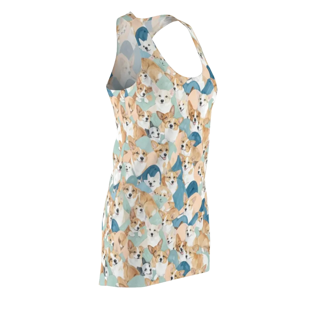 Corgi Cove on Racerback Dress — Front Side