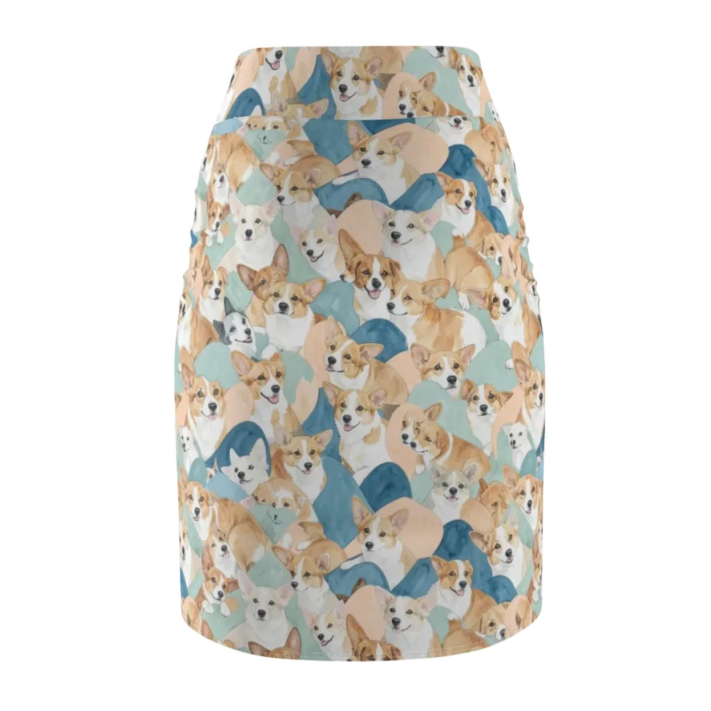 Corgi Cove on Pencil Skirt — Back