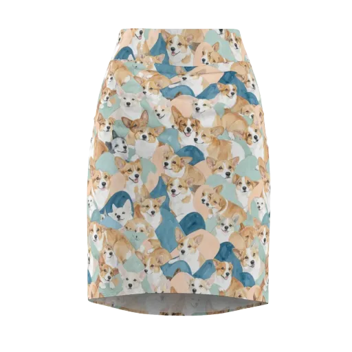Corgi Cove on a Pencil Skirt
