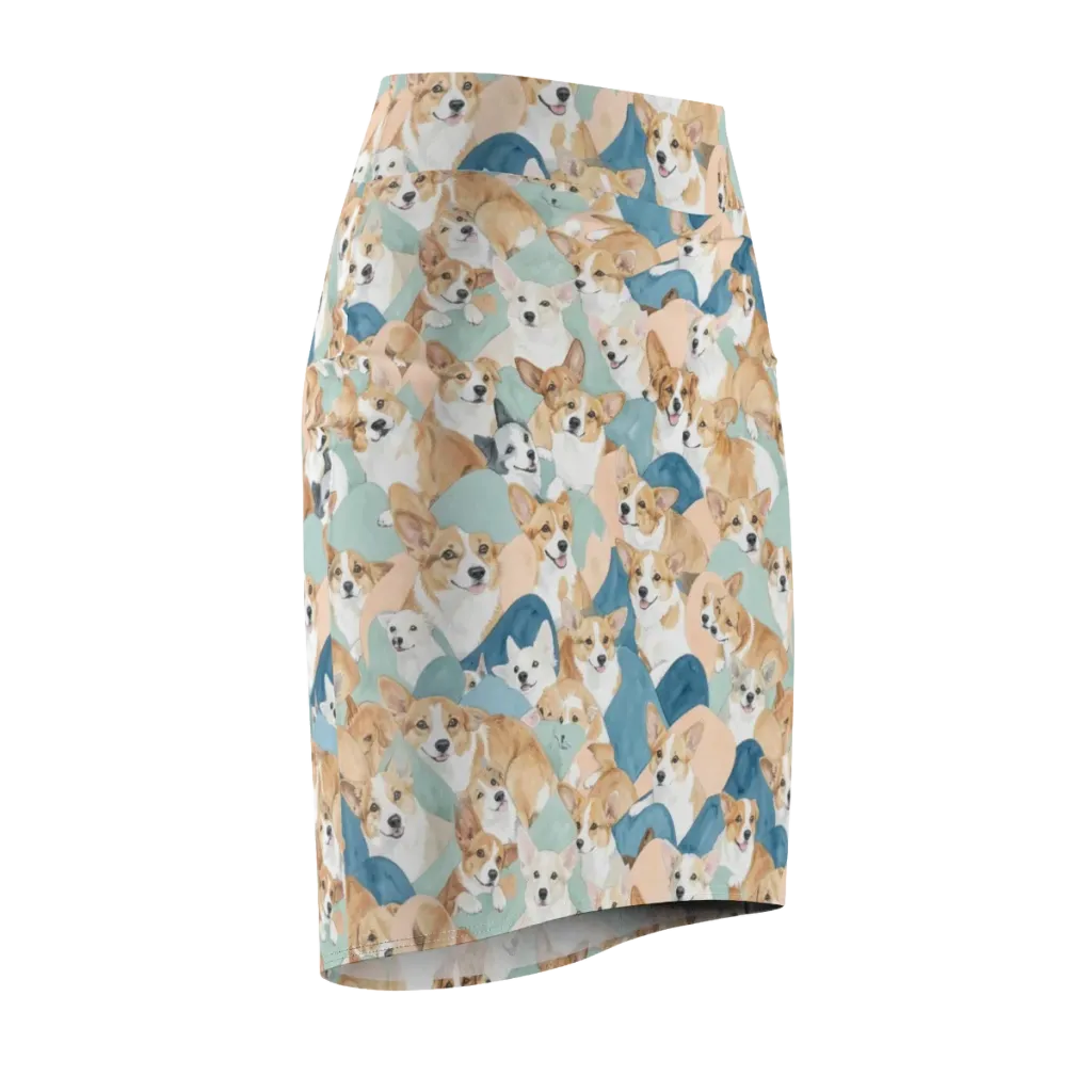 Corgi Cove on Pencil Skirt — Front Side