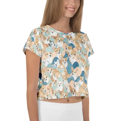 Corgi Cove on a Crop Tee