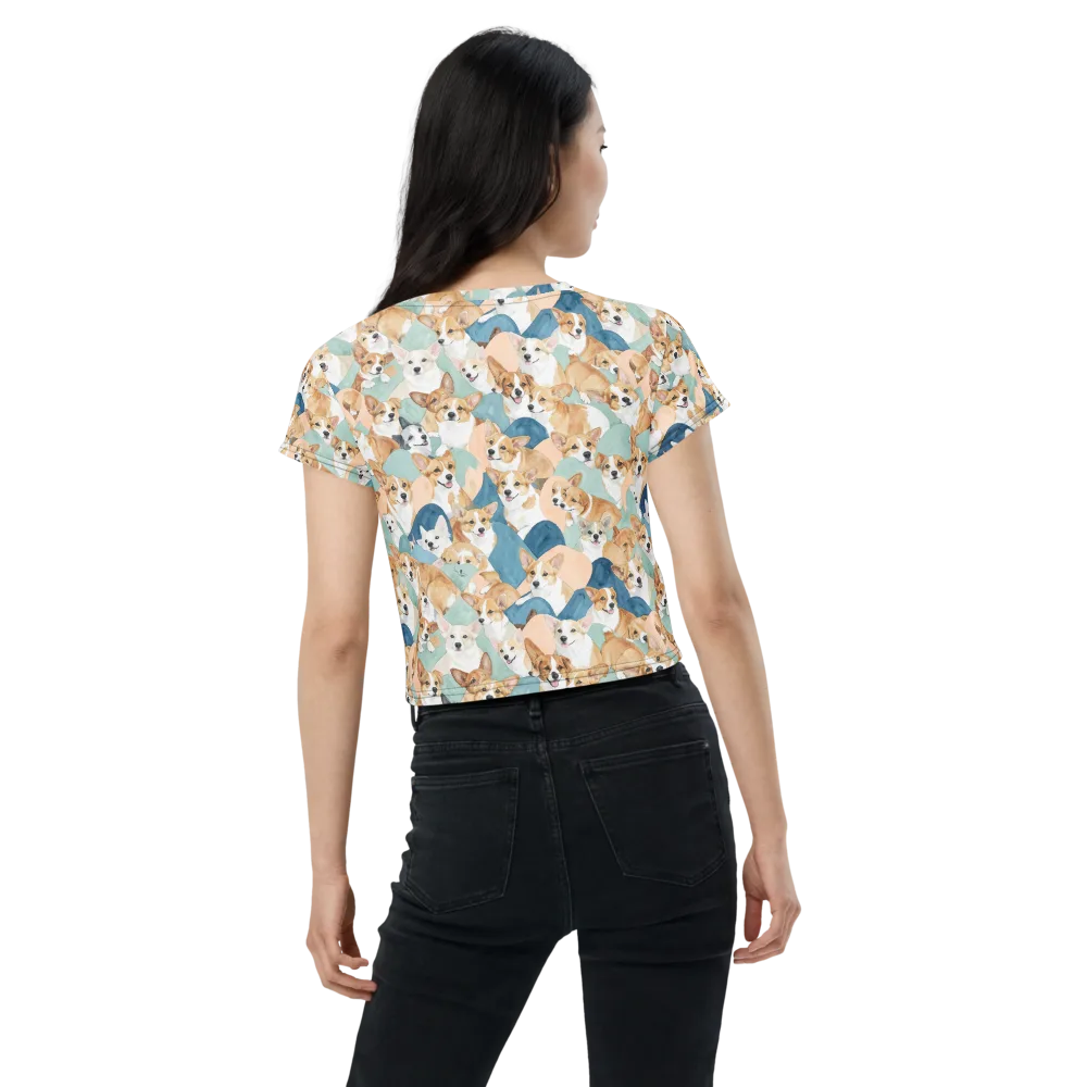 Corgi Cove on Crop Tee — Back