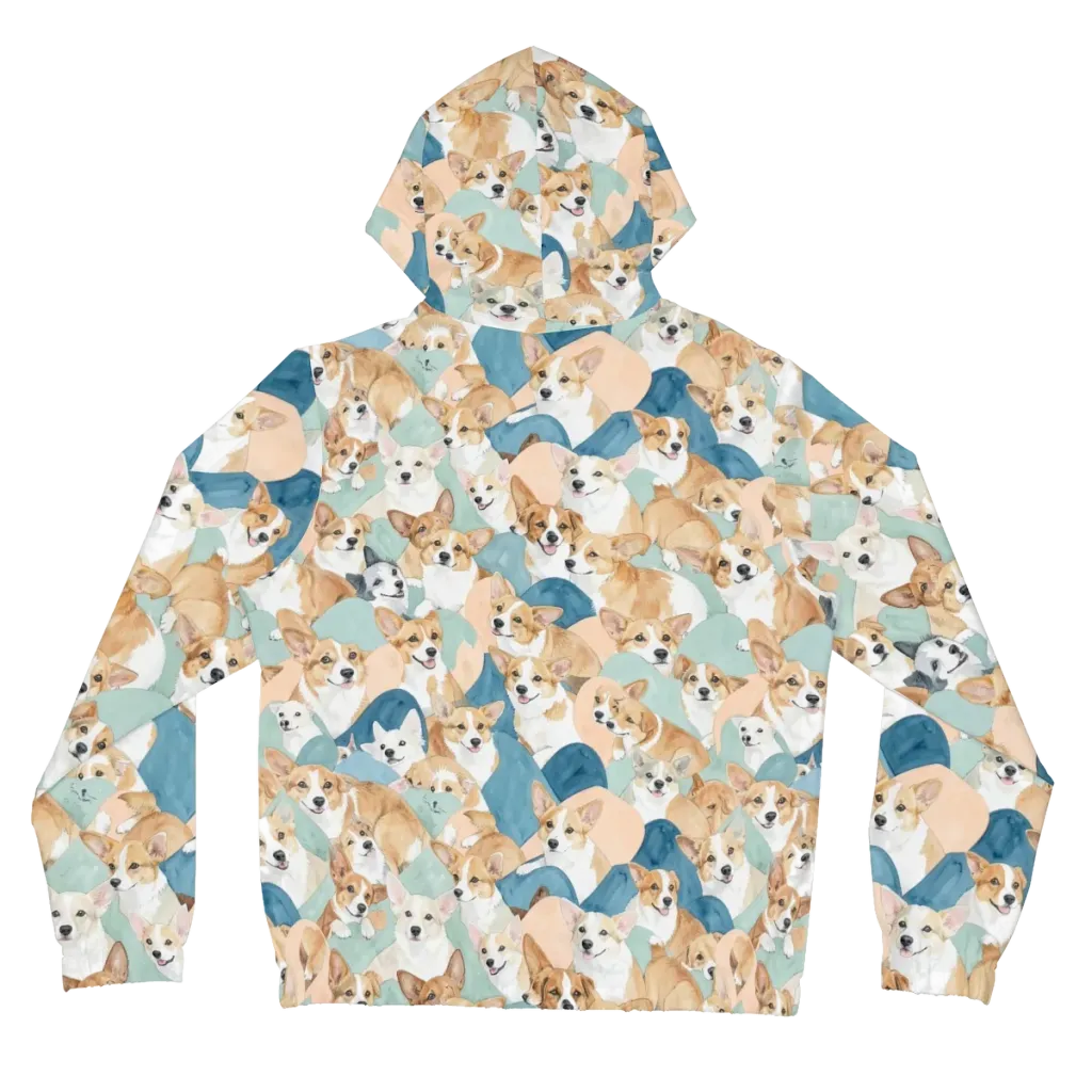 Corgi Cove on Women's Full-Zip Hoodie — Back