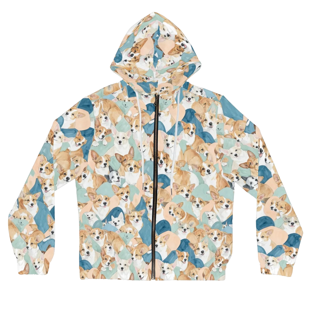 Corgi Cove on Women's Full-Zip Hoodie — Front