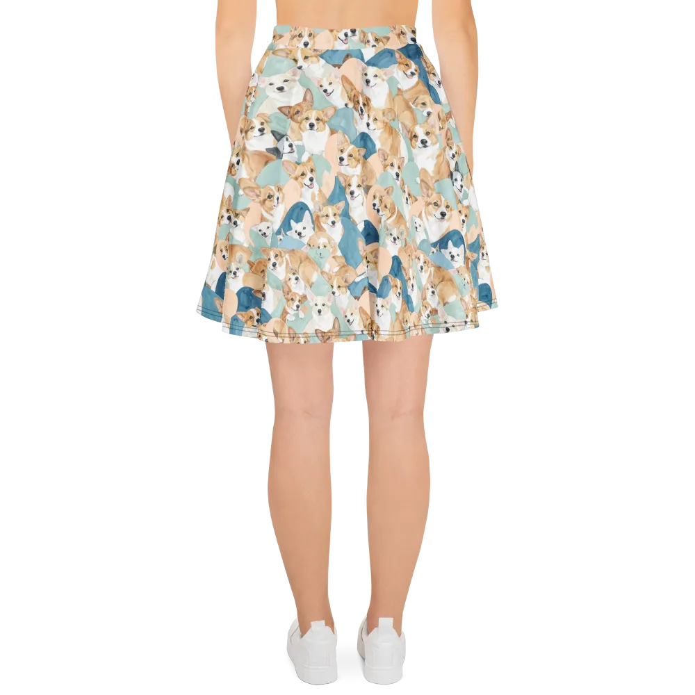 Corgi Cove on Skater Skirt — Back