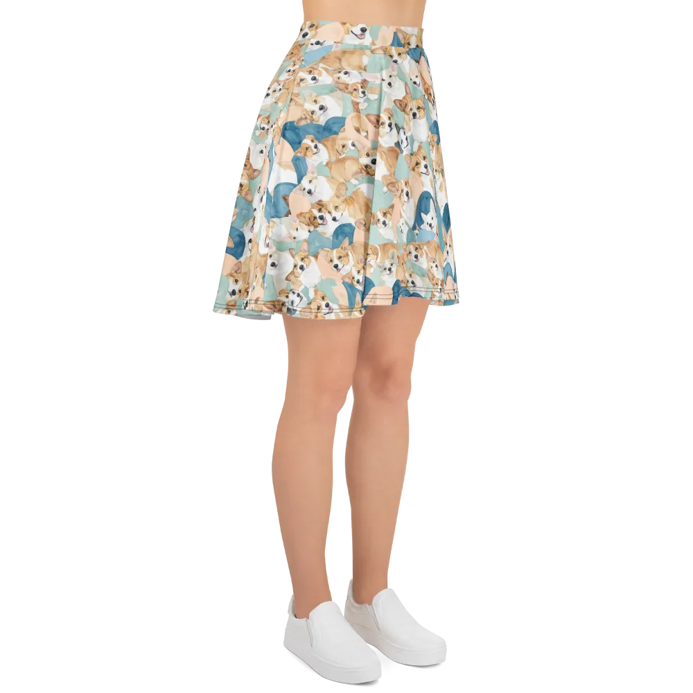 Corgi Cove on Skater Skirt — Right