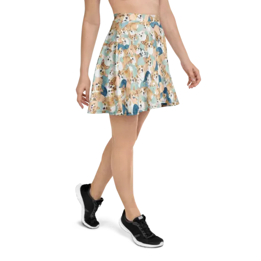 Corgi Cove on a Skater Skirt