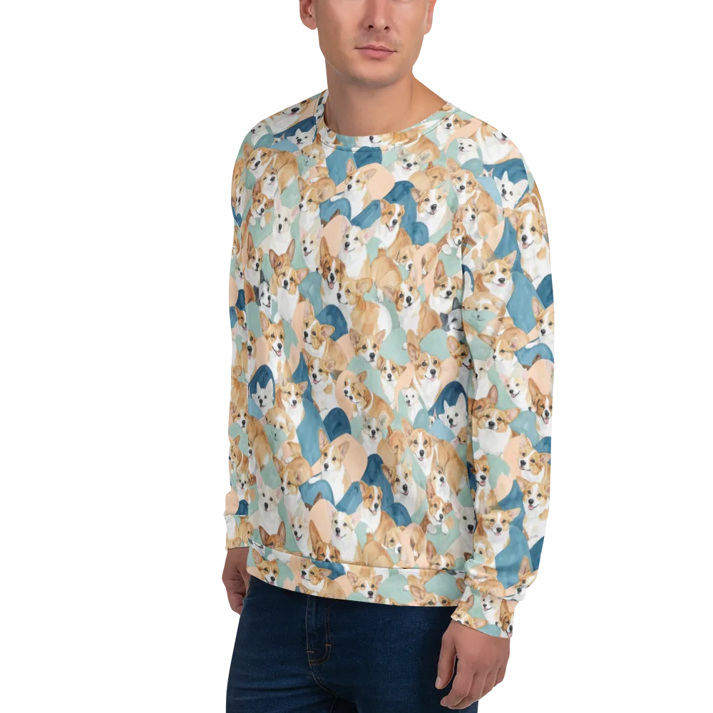 Corgi Cove on Sweatshirt — Left Front