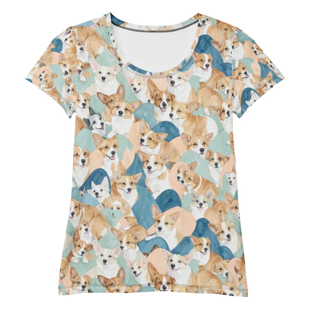 Corgi Cove on Women's Athletic T-Shirt — Front