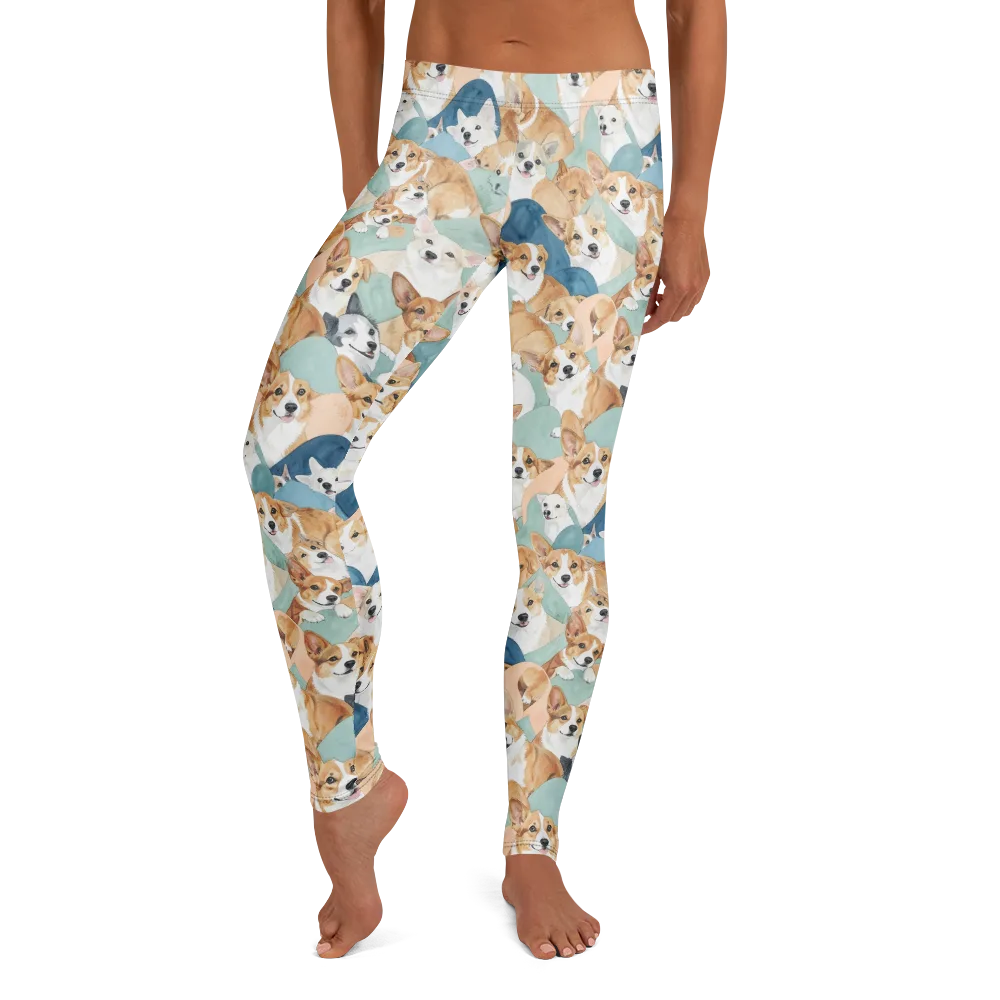 Corgi Cove on Leggings — Front