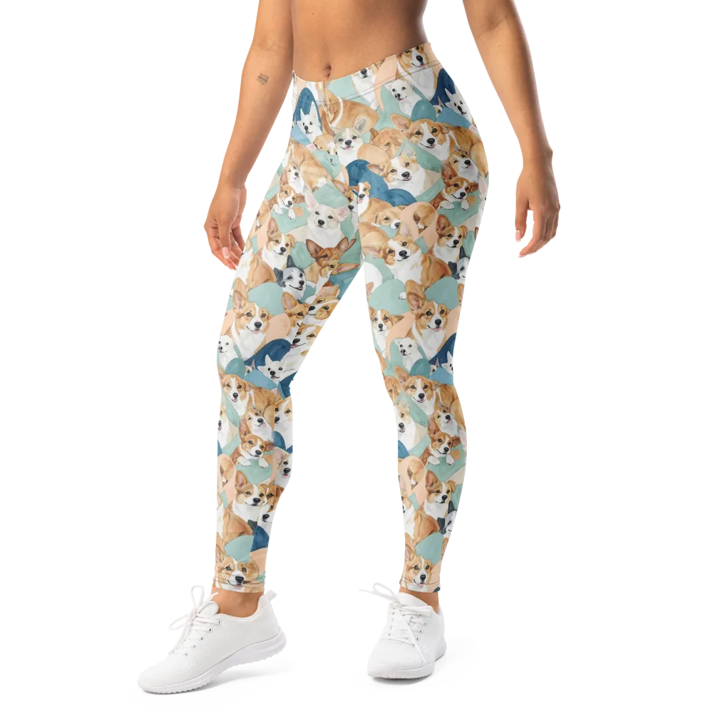 Corgi Cove on Leggings — Left Front