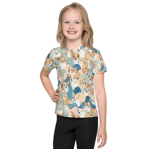 Corgi Cove on a Kids Crew Neck T-Shirt