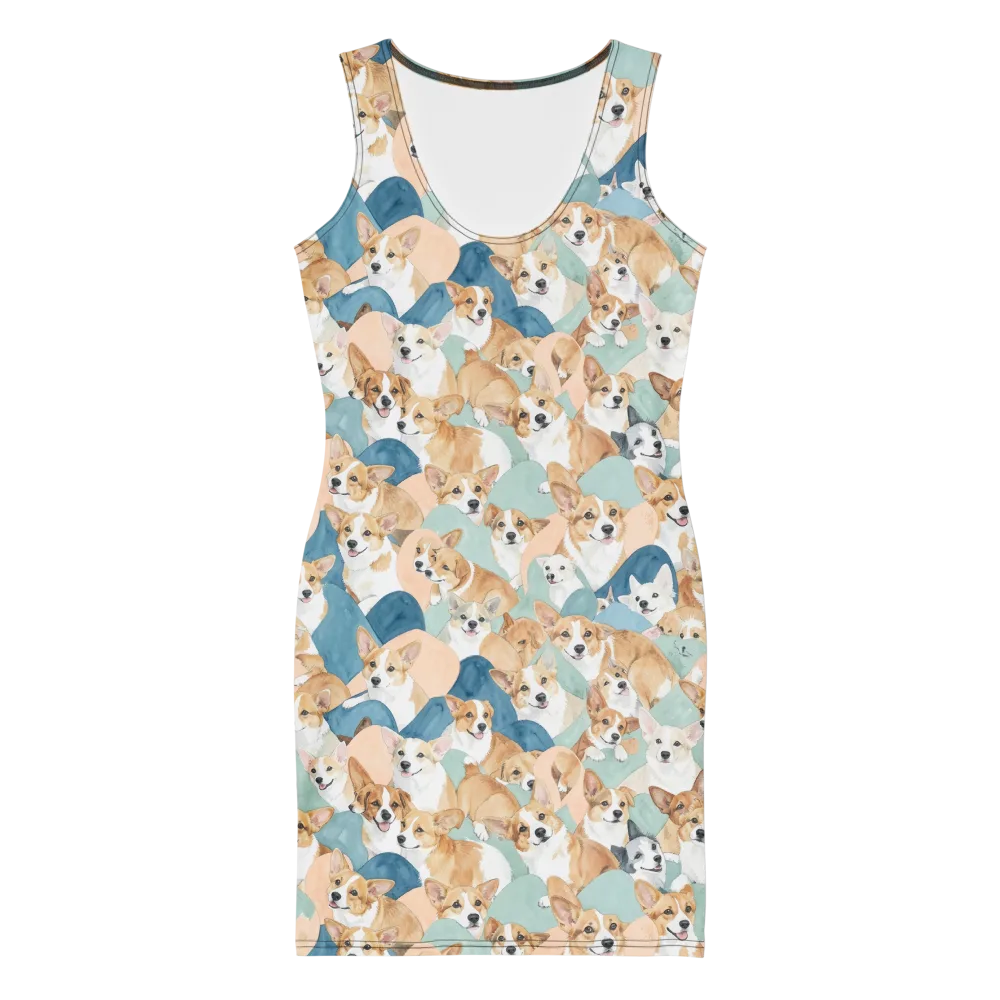 Corgi Cove on Bodycon Dress — Front