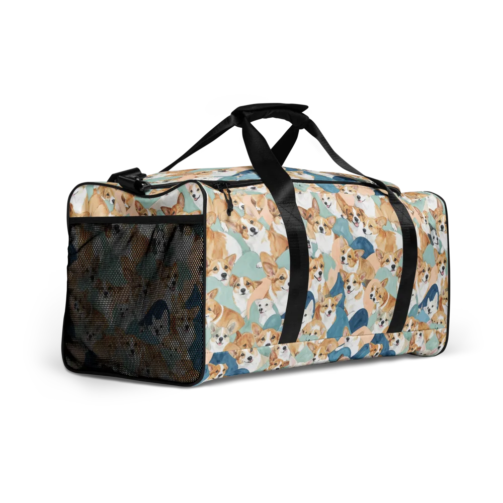 Corgi Cove on Duffle Bag — Right Front