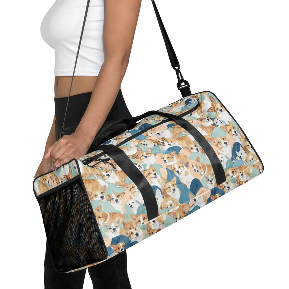 Corgi Cove on Duffle Bag — Front