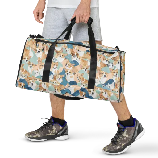 Corgi Cove on a Duffle Bag