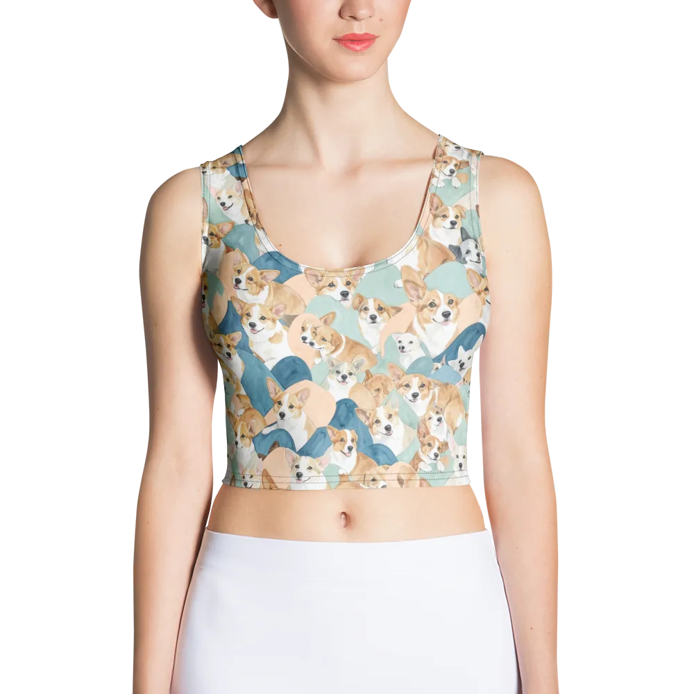 Corgi Cove on Crop Top — Front