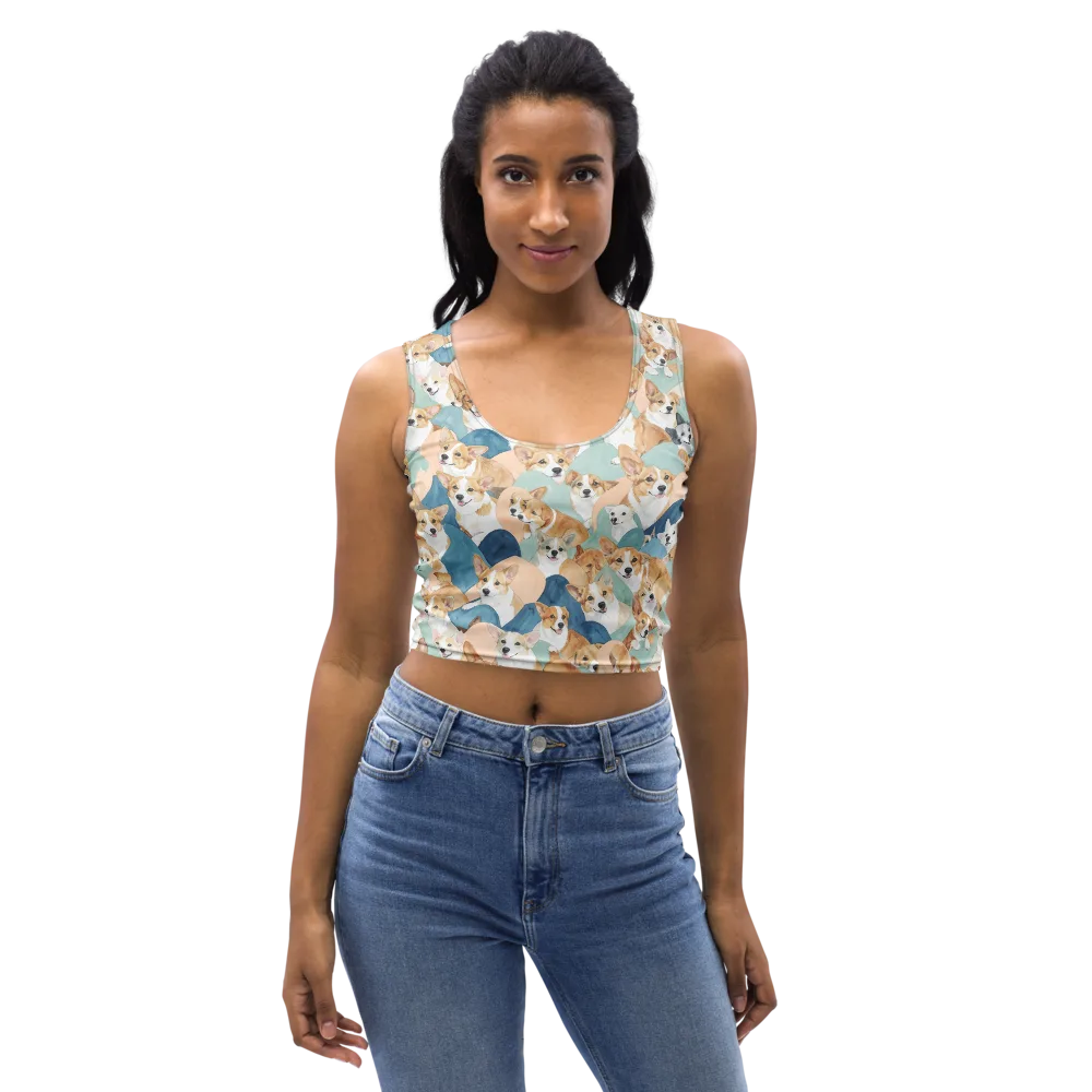 Corgi Cove on Crop Top — Front