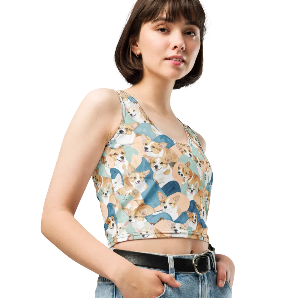 Corgi Cove on Crop Top — Right Front
