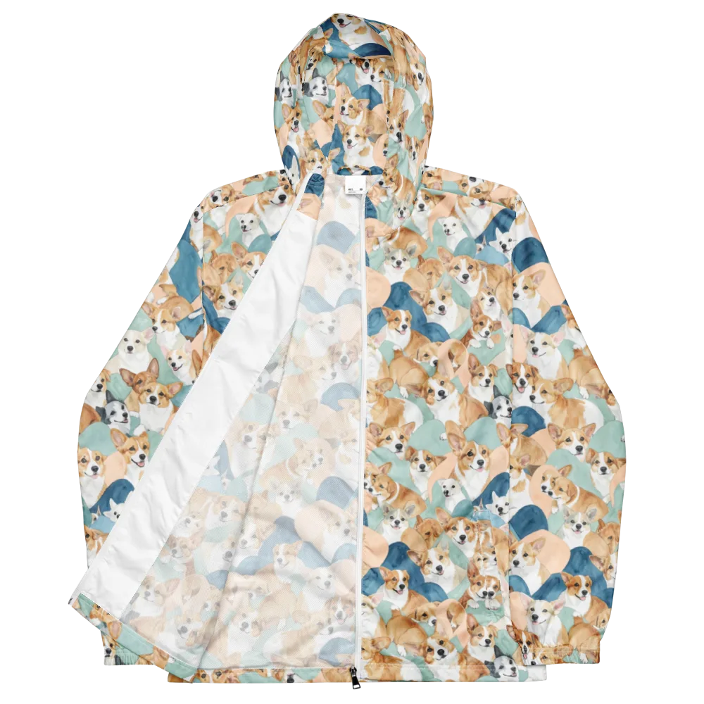 Corgi Cove on Men's Windbreaker — Front