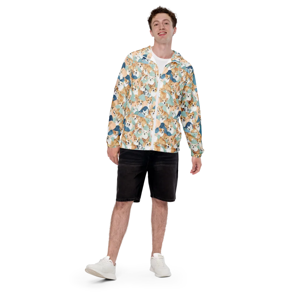 Corgi Cove on Men's Windbreaker — Front