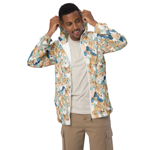Corgi Cove on a Men's Windbreaker